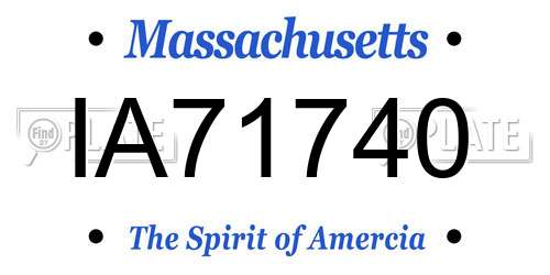 IA71740 Massachusetts License Plate