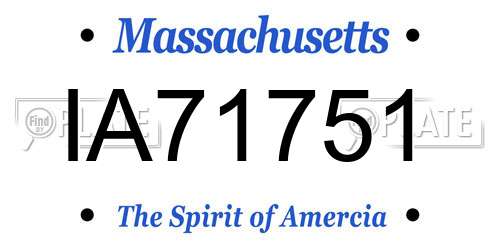 IA71751 Massachusetts License Plate