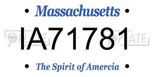 IA71781 Massachusetts License Plate