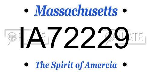 IA72229 Massachusetts License Plate