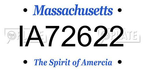 IA72622 Massachusetts License Plate