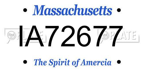 IA72677 Massachusetts License Plate