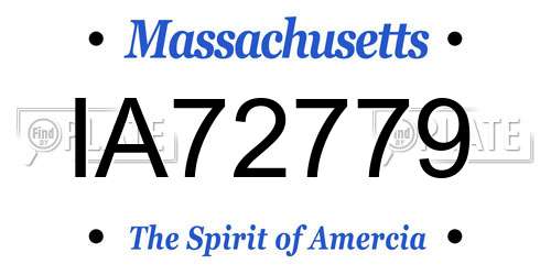 IA72779 Massachusetts License Plate