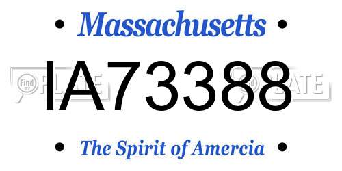 IA73388 Massachusetts License Plate