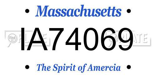 IA74069 Massachusetts License Plate