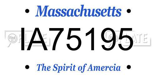 IA75195 Massachusetts License Plate
