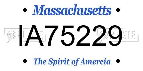 IA75229 Massachusetts License Plate