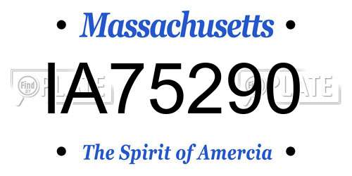IA75290 Massachusetts License Plate