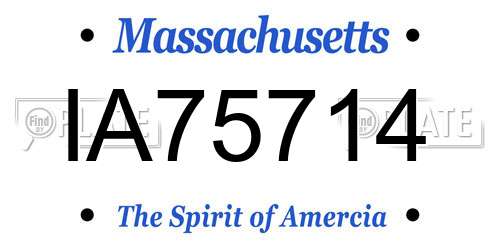 IA75714 Massachusetts License Plate