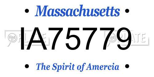 IA75779 Massachusetts License Plate