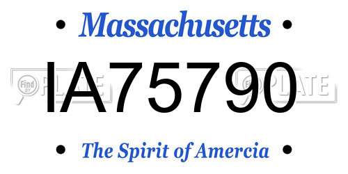 IA75790 Massachusetts License Plate