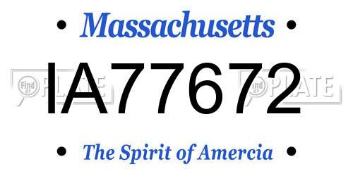 IA77672 Massachusetts License Plate