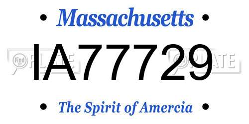 IA77729 Massachusetts License Plate