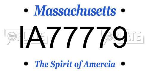 IA77779 Massachusetts License Plate