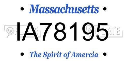 IA78195 Massachusetts License Plate