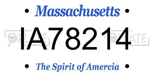 IA78214 Massachusetts License Plate