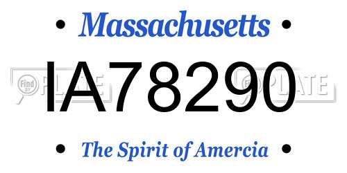IA78290 Massachusetts License Plate