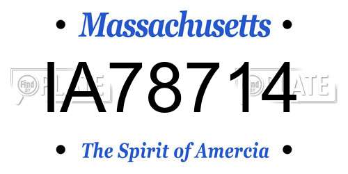 IA78714 Massachusetts License Plate