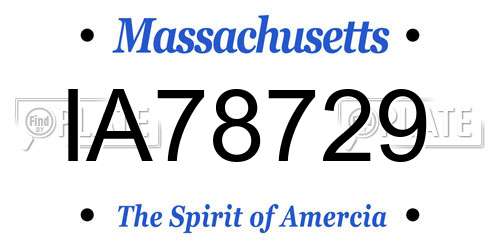 IA78729 Massachusetts License Plate