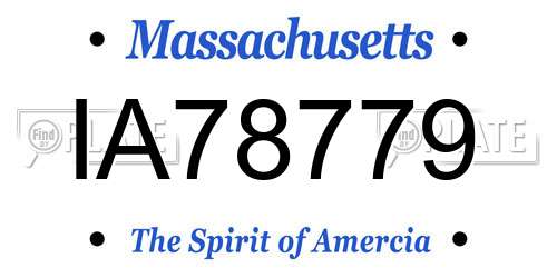 IA78779 Massachusetts License Plate