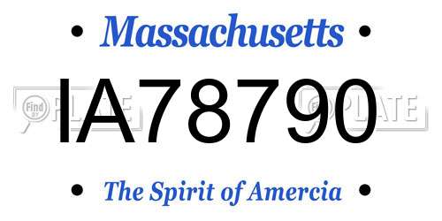 IA78790 Massachusetts License Plate