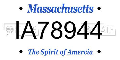 IA78944 Massachusetts License Plate