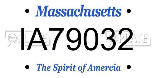 IA79032 Massachusetts License Plate