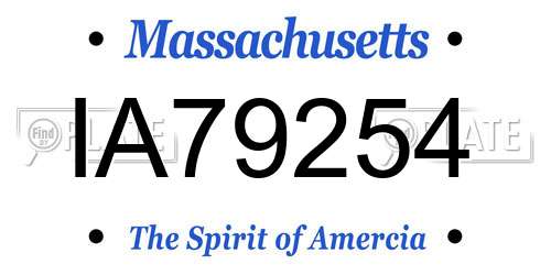 IA79254 Massachusetts License Plate