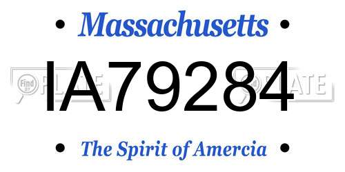 IA79284 Massachusetts License Plate