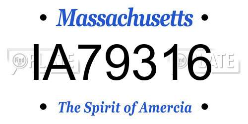 IA79316 Massachusetts License Plate