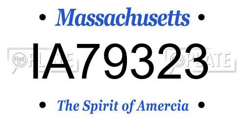 IA79323 Massachusetts License Plate