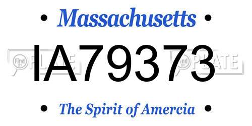 IA79373 Massachusetts License Plate
