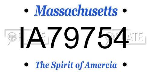 IA79754 Massachusetts License Plate