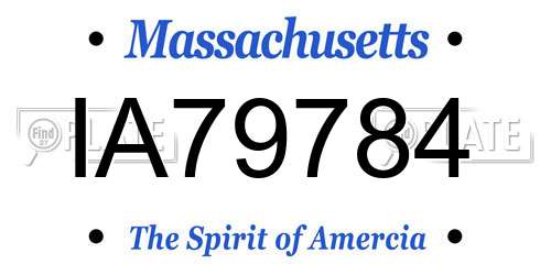 IA79784 Massachusetts License Plate