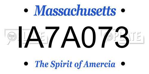 IA7A073 Massachusetts License Plate