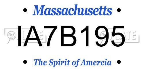 IA7B195 Massachusetts License Plate