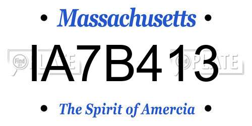 IA7B413 Massachusetts License Plate