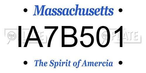 IA7B501 Massachusetts License Plate