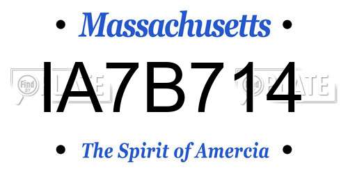 IA7B714 Massachusetts License Plate
