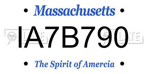 IA7B790 Massachusetts License Plate