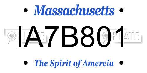 IA7B801 Massachusetts License Plate
