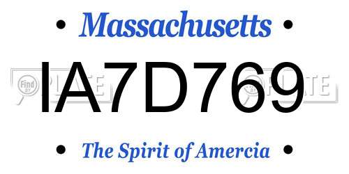 IA7D769 Massachusetts License Plate