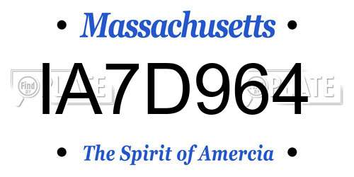 IA7D964 Massachusetts License Plate