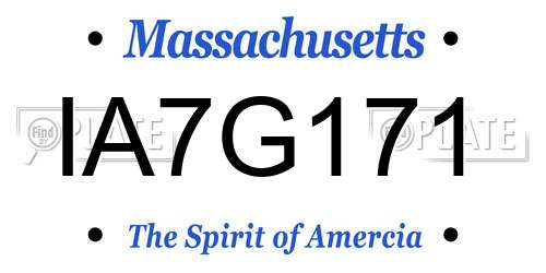 IA7G171 Massachusetts License Plate