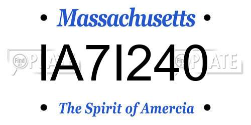 IA7I240 Massachusetts License Plate