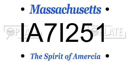 IA7I251 Massachusetts License Plate