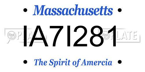 IA7I281 Massachusetts License Plate
