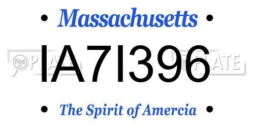 IA7I396 Massachusetts License Plate