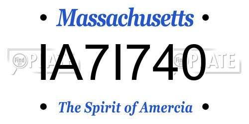 IA7I740 Massachusetts License Plate