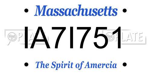 IA7I751 Massachusetts License Plate